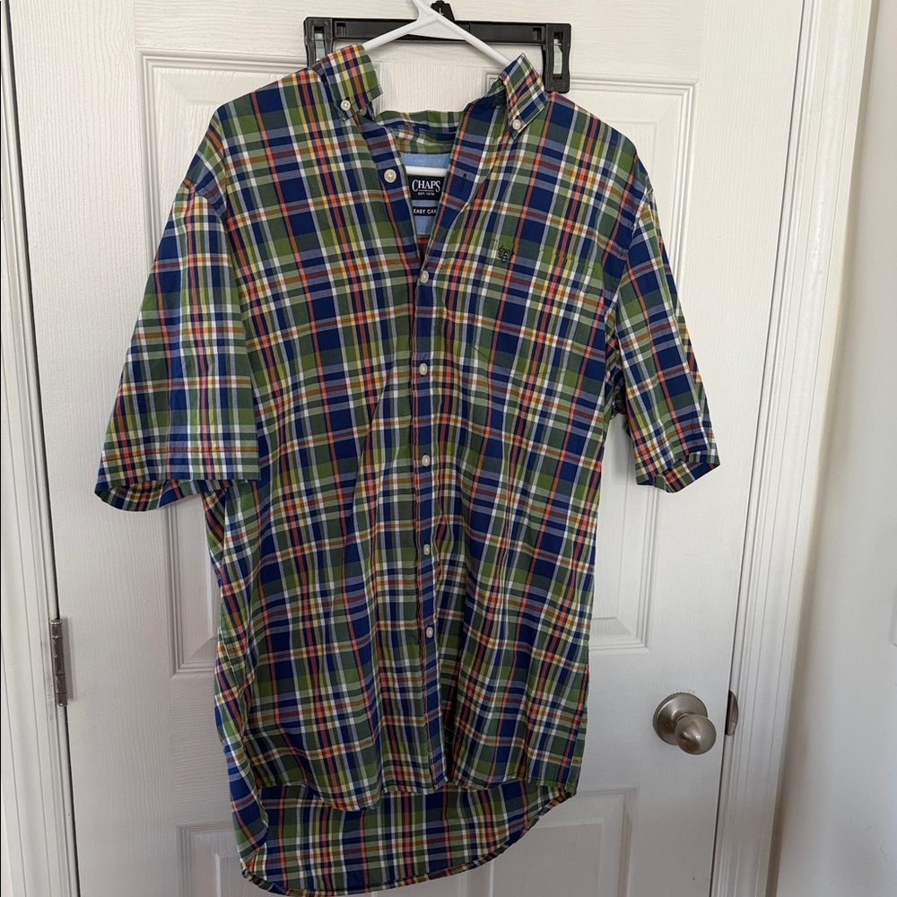 Chaps Multicolor Plaid Casual Button Down Shirt